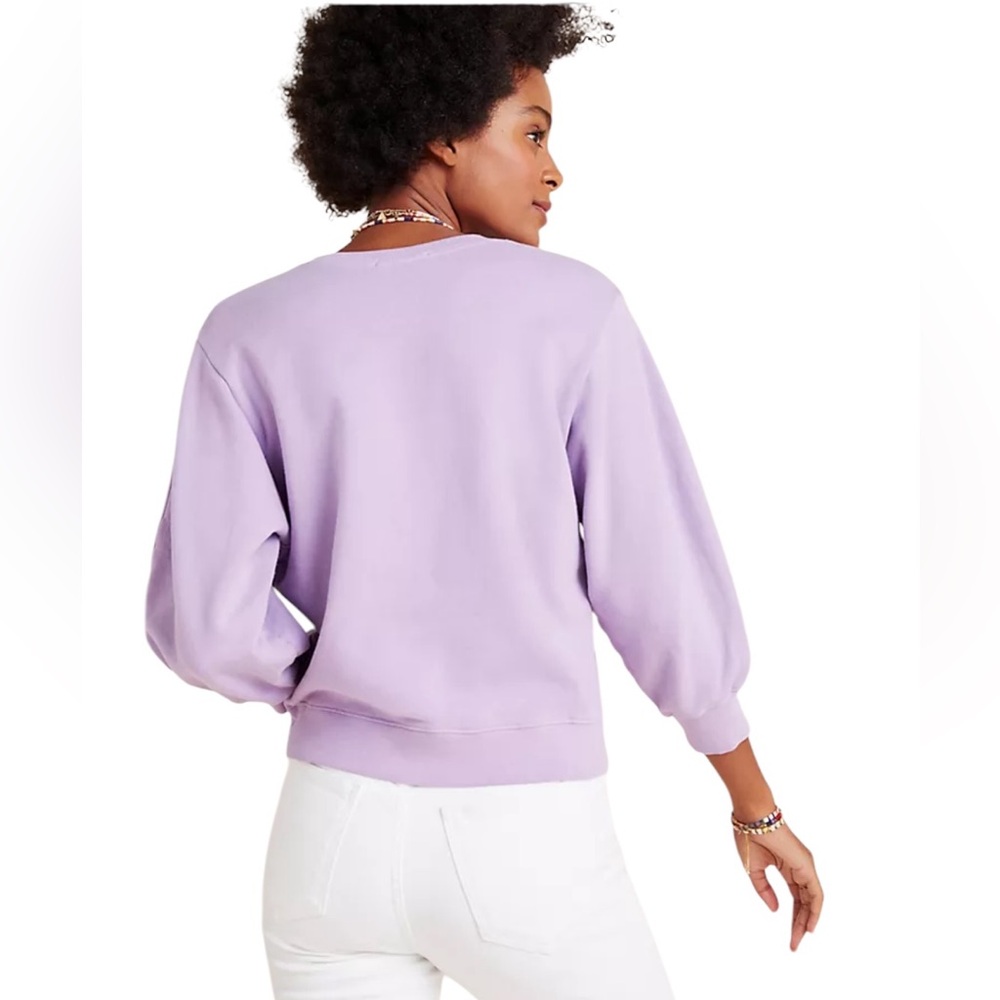 AGOLDE Thora Sweatshirt Purple French Terry Crewneck Balloon Sleeve F17 - Picture 9 of 10